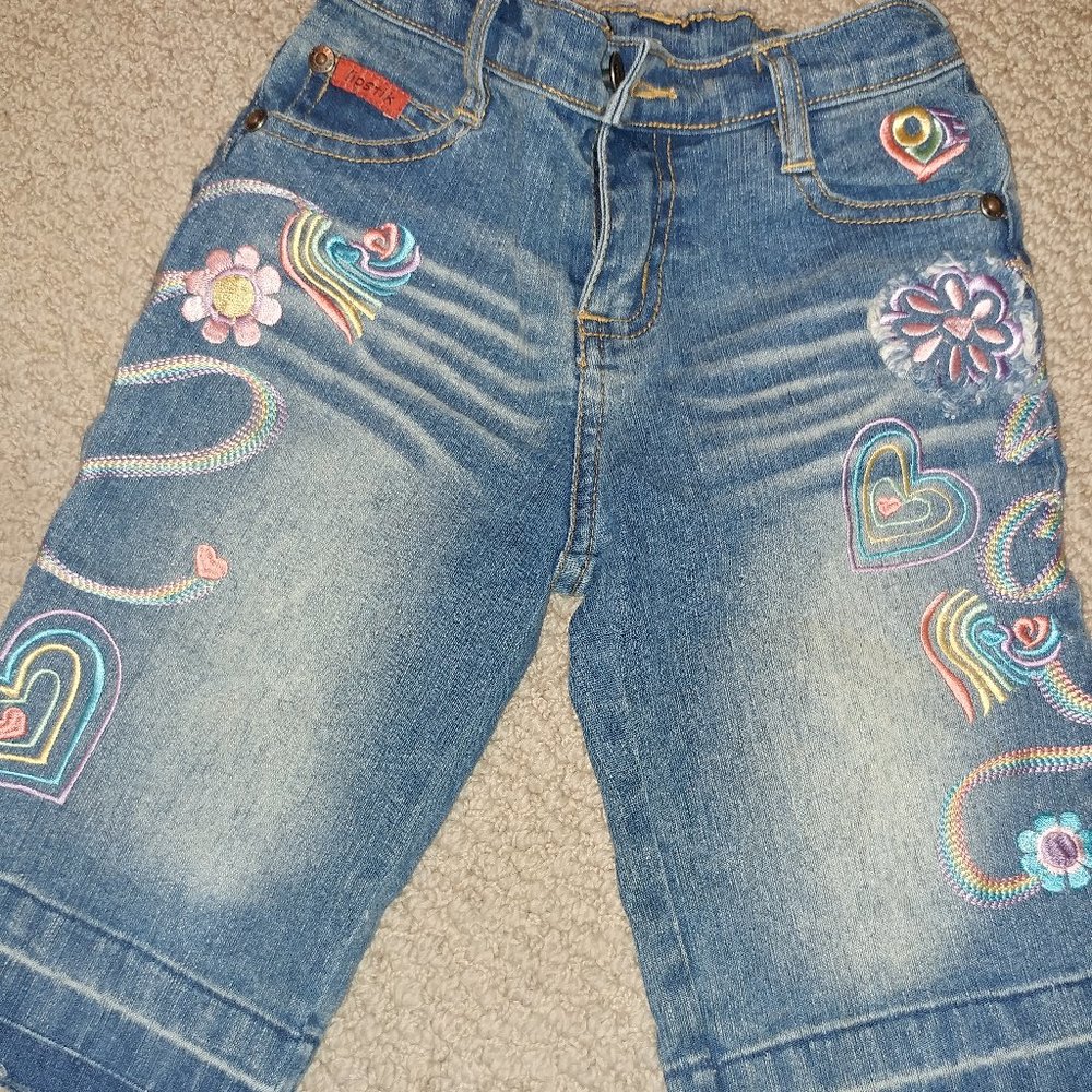 Girls Lipstik Girls Capri Stretch Floral Pants 6X